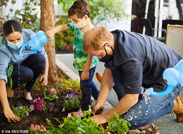 Harry and Meghan visited the Assistance League Los Angeles' Preschool Learning Center in Los Angeles in 2020 (pictured)