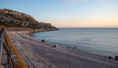 Chesil Cove in Dorset, pictured above in this breathtaking photo, is found at 'the southernmost end of the iconic Chesil Beach' and was 'formed by the accumulation of pebbles over a staggering 7,000 years'