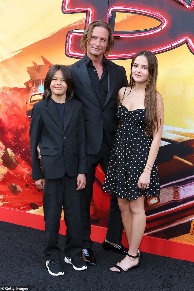 The teenager was with her younger brother Hunter, 11, and dad when at the Los Angeles premiere of HBO Original Series Duster at Universal Studios Hollywood on Thursday