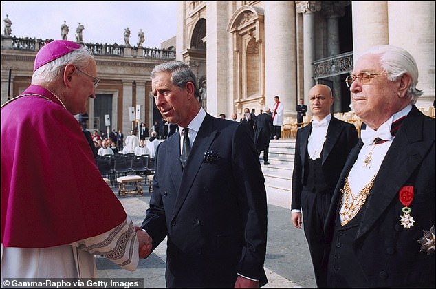 The King represents his late mother Queen Elizabeth II at the funeral of former Pope John Paul II in 2008