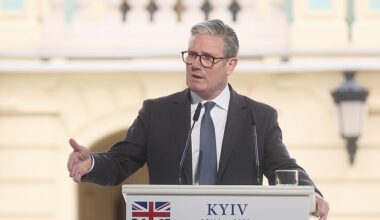 Speaking in a press conference alongside his European counterparts, Sir Keir said Europe is 'stepping up' on the 80th anniversary of VE day to secure Ukraine's long-term future