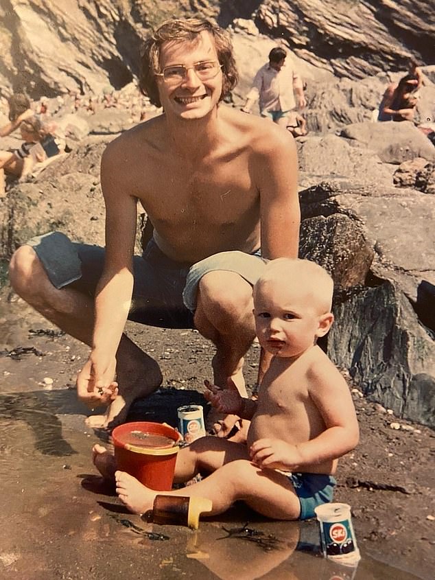 Ben, pictured as a child with his father, says: ‘Dad was such a clever man and it was so out of character for him to struggle the way he did in the early stages'