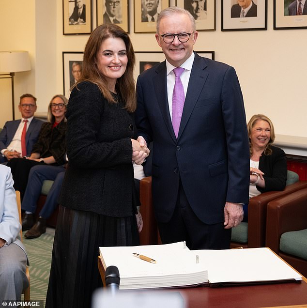 Ms France (pictured with Prime Minister Anthony Albanese) ousted Peter Dutton from his seat of 24 years on May 3