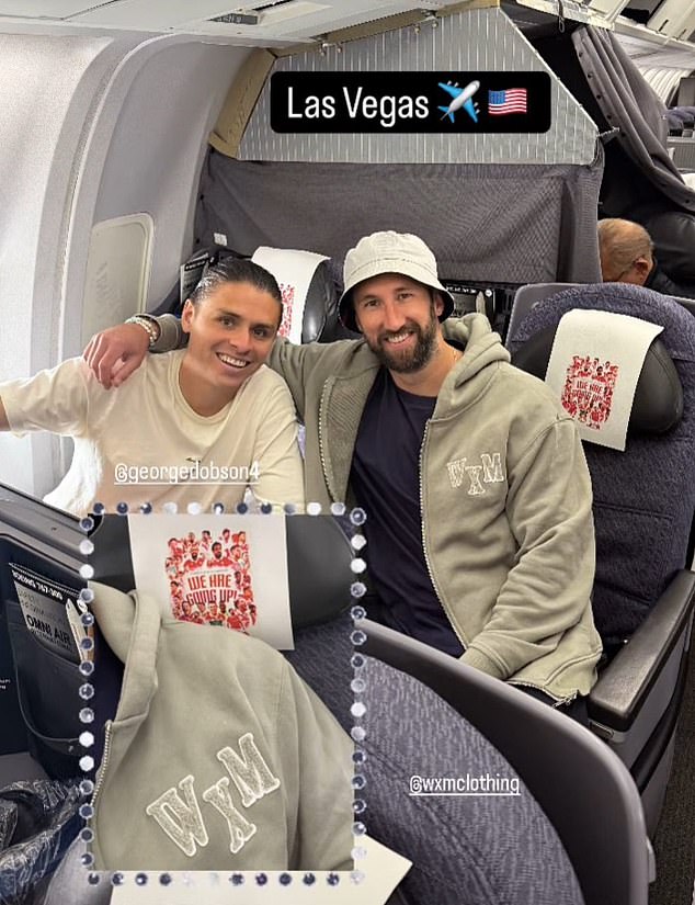 Ollie Palmer (right) and his Wrexham team-mates also chose Vegas as their celebration location