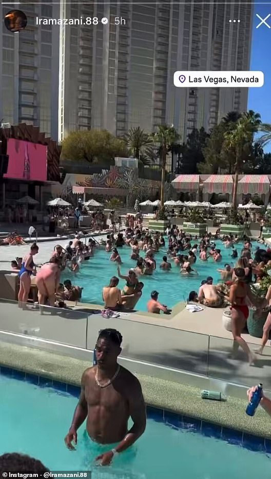 Largie Ramazani shared an Instangram story showing the Leeds squad over in Las Vegas