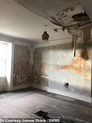 Their incredible restoration efforts, which took two years to complete, were even featured during an episode of Channel 4 's Renovation Nation in July 2024 (living room pictured before)