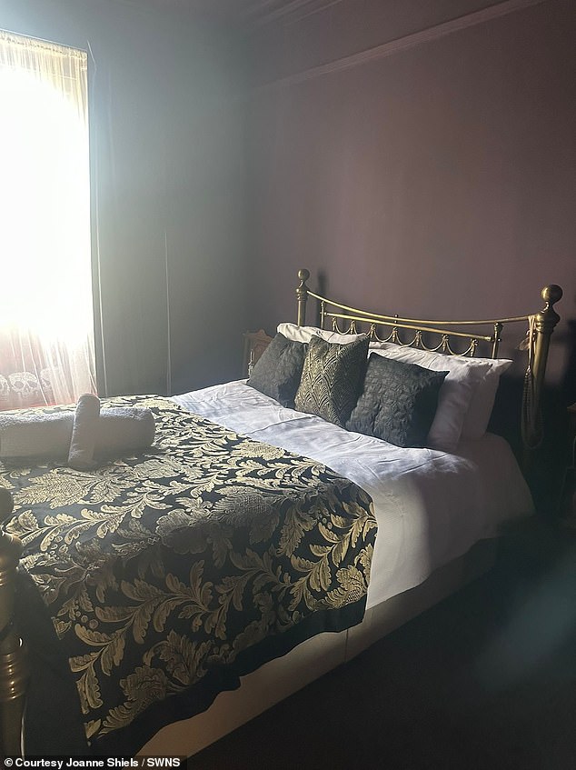 Describing the restoration process Joanne said: 'I'm a recycler - everything in the house is second hand - my kitchens, bathrooms, as much as it can be, even the plants in the garden are second hand'