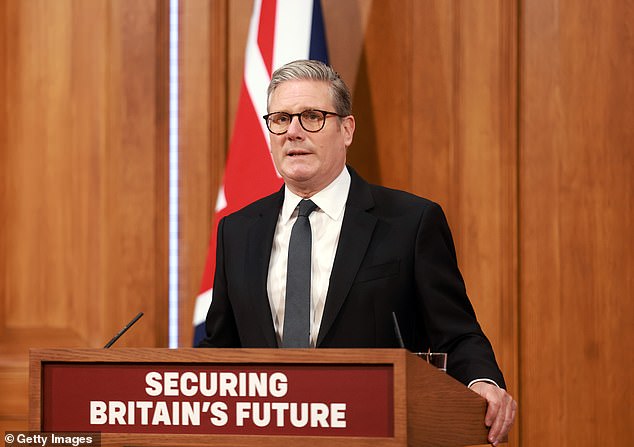 It's understood the home belongs to Sir Keir Starmer, who rents it out. The PM is pictured holding a press conference into immigration