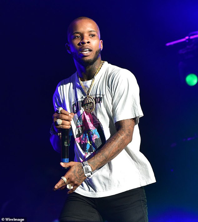 Lanez is currently serving a 10-year prison sentence after shooting Megan Thee Stallion nearly five years ago; pictured 2018