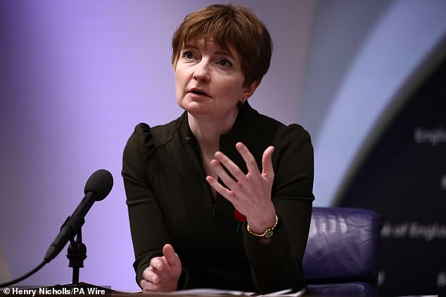 Rate cuts: Bank of England deputy governor Clare Lombardelli (pictured) warned Donald Trump’s trade war will hit the UK economy but said ‘caution remains appropriate’