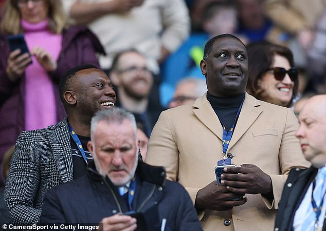 Reigan Heskey, who currently plays for Manchester City, is is the son of former Premier League forward Emile (right)