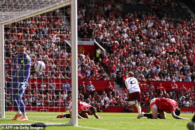 Jarrod Bowen wheels away after scoring West Ham's second goal at Old Trafford on Sunday