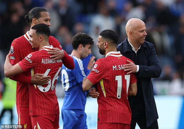 Diaz would join Virgil van Dijk (left) and Mohamed Salah (right) in penning a new deal with Reds