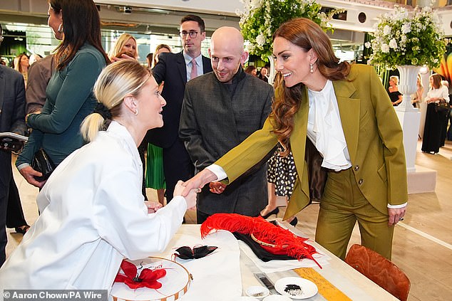 Kate was the image of sophistication as she presented the awards today - named in honour of late Queen Elizabeth II