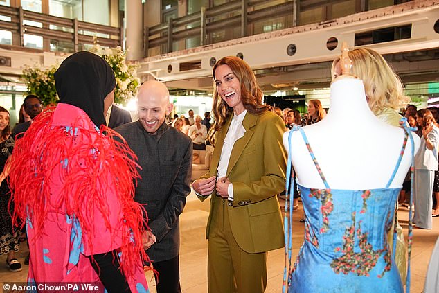 The Princess beamed as she took in works created by designers who were honoured at the awards