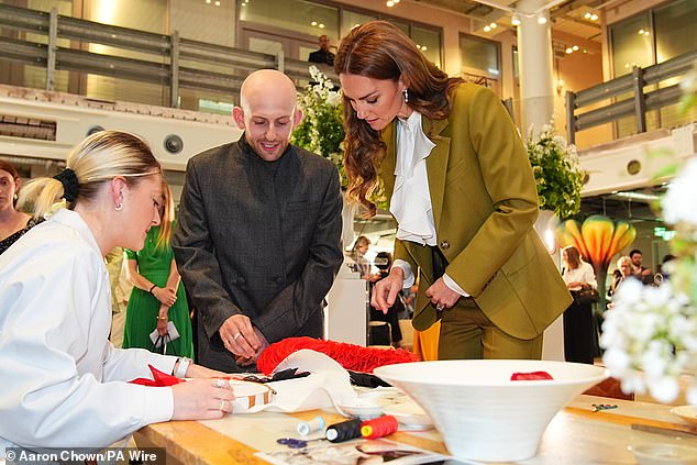 Curious Kate examined different fabrics and silhouettes as she enjoyed a visit of the design spaces