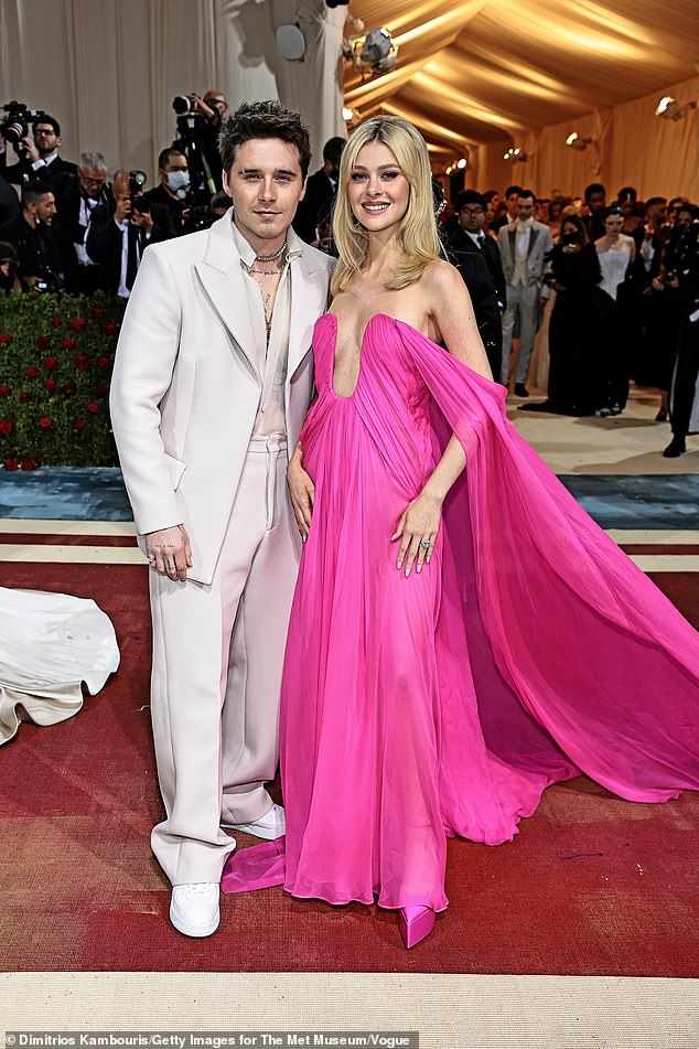 Brooklyn Beckham and his wife Nicola Peltz attending the 2022 Met Gala, in New York City years ago
