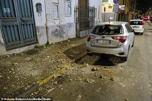 Photos and videos posted on social media the morning after showed cars covered in stones and debris