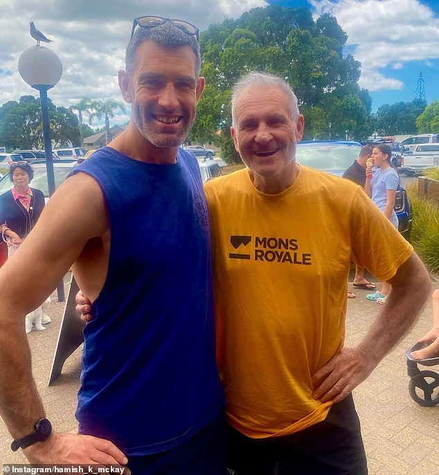 Looking back, McKay can see he was 'comfort eating' - and now the real estate agent (right) cherishes every day, with an emphasis on fitness and a healthy lifestyle