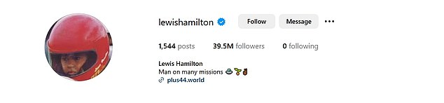 Lewis Hamilton has surprised fans by unfollowing everyone, including his dog, Rocco, on Instagram