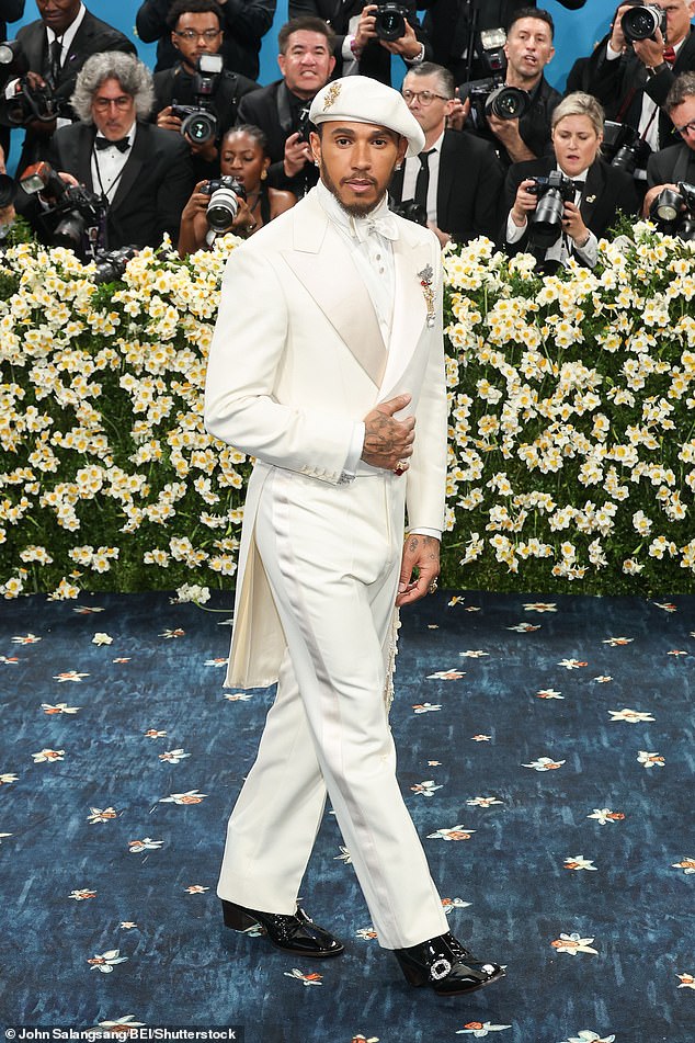 The 40-year-old racing driver also appeared at the MET Gala earlier this month, sporting a suave white suit with a white beret