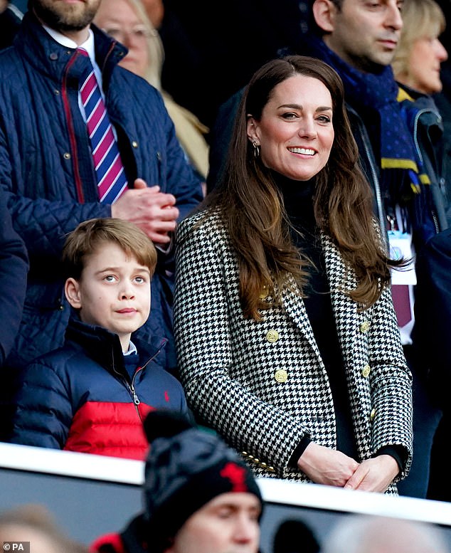The Princess made quite a statement at the 2022 Six Nations match between England and Wales, where she wore the black-and-white houndstooth Knightsbridge Coat by the brand