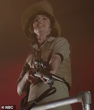 Sherman was concealed in the rafters and wore a hunting costume