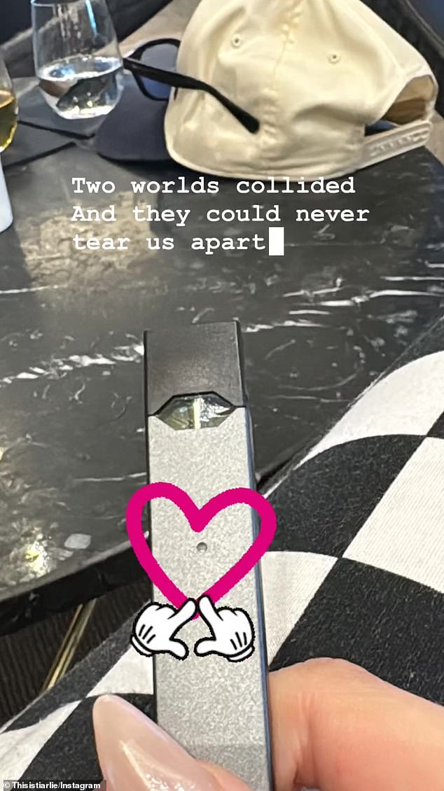 Charlotte went on to say that she was 'boycotting' the airline before admitting that she's 'done a lot worse' on flights. She then shared a picture of her vape