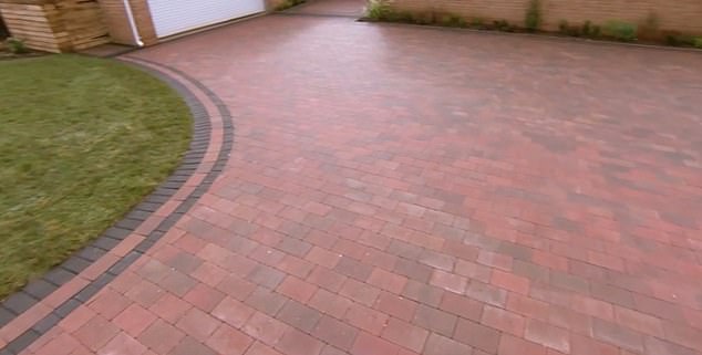 The retired motor mechanic, has done much of the repair work himself, but replacing a driveway put in by Knowles and his team required a specialist company at a cost of £3,750 (Pictured: the driveway done by the DIY SOS team)