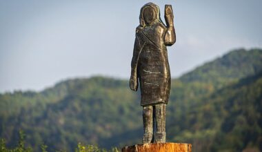 A bronze statue of First Lady Melania Trump has been chopped off at the ankles and stolen in her Slovenian hometown