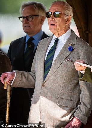 The King appeared somewhat taken aback by some of the action he was watching at one point