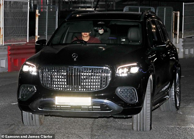 Erling Haaland was among the players to cut a glum figure as he headed for home after it was confirmed City would end the season trophyless