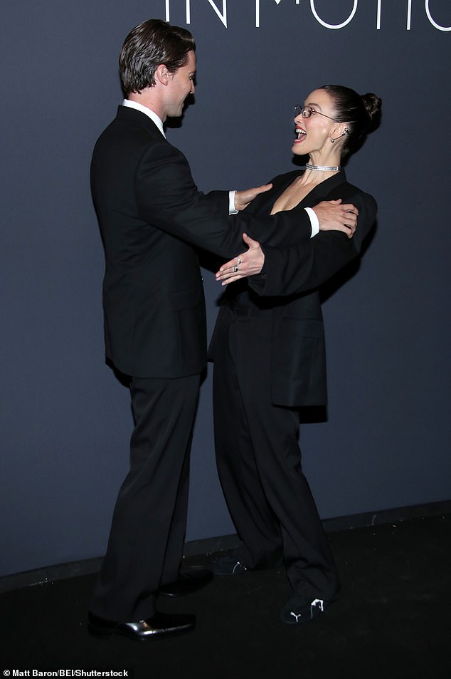 The White Lotus co-stars Patrick and Charlotte embraced in a hug as they greeted each other on the carpet