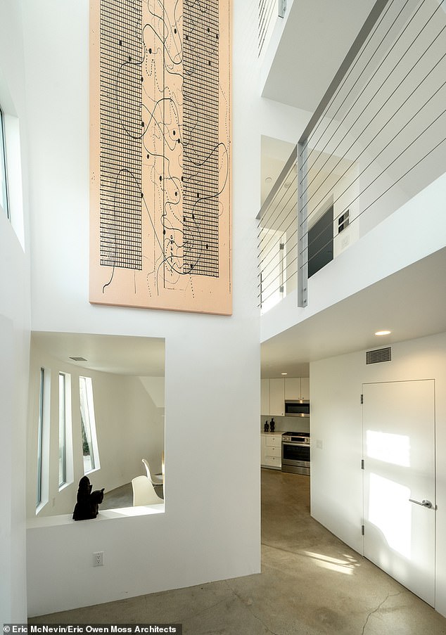 The stunning A+M House, a three-story sculptural residence is now available to rent for a staggering $24,500 per month