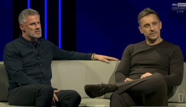 Jamie Carragher (left) and Gary Neville (right) picked out their end of season awards on the final Monday Night Football of the season