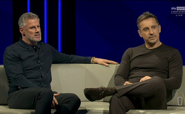 Jamie Carragher (left) and Gary Neville (right) picked out their end of season awards on the final Monday Night Football of the season