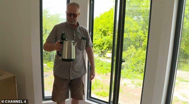 In the end, the flat pack nature of the property meant it could be constructed relatively quickly but water connection had been delayed and Gary had to fill up the kettle with a hosepipe