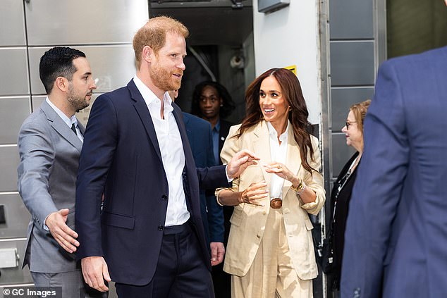 Harry and Meghan have failed to make an influential list of philanthropists curated by Time Magazine, which features William and Kate (pictured in New York at a Time100 event last month)