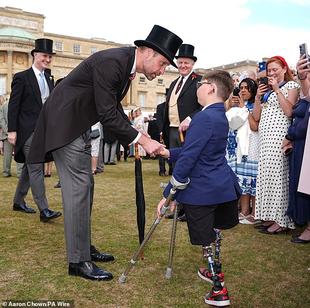 Tony Hudgell's dream came true this afternoon as he finally managed to attend a garden party at Buckingham Palace