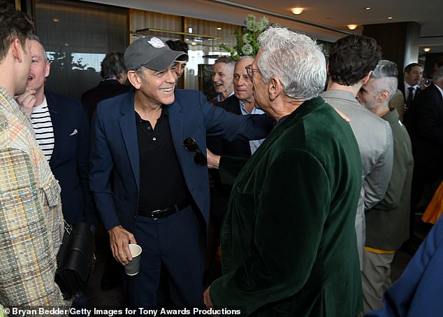 George - who kept his baseball cap on - impressively scored a Tony nod for best performance by a leading actor in a play for his Broadway debut as the late broadcast journalist interviewing Senator Joseph McCarthy