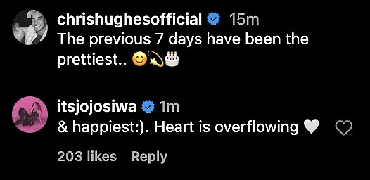 Now, their fans are convinced they have finally confirmed their relationship after Chris shared some sweet shots of him and JoJo, who said her 'heart was overflowing' after his visit