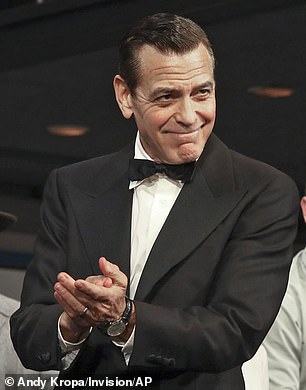 Clooney will face heavy competition for the prize against Oh Mary's Cole Escola, Purpose's Harry Lennix, Purpose's Jon Michael Hill, Yellow Face's Daniel Dae Kim, and Stranger Things' Louis McCartney (pictured April 3)