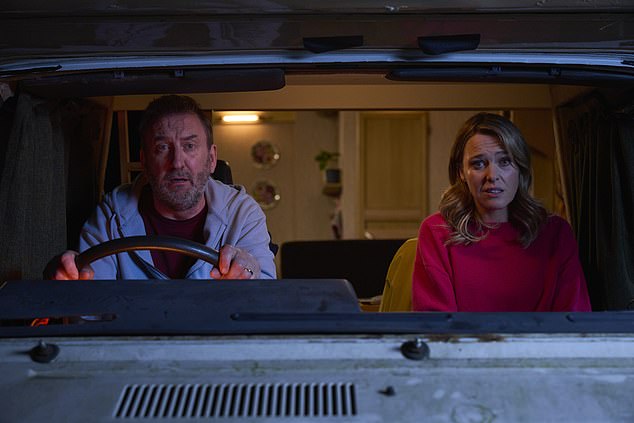 It follows unambitious layabout Lee, played by the funny man, and his best friend's sister Lucy (Sally Bretton, pictured), who is also the landlady of his London flatshare. Pictured: First look images of series 14