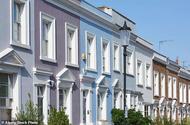 Shuttered houses in Notting Hill, west London. Despite being a popular tourist destination, few live here long-term
