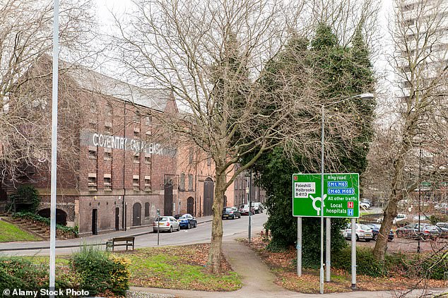The Coventry Canal Basin building in the West Midlands lies abandoned