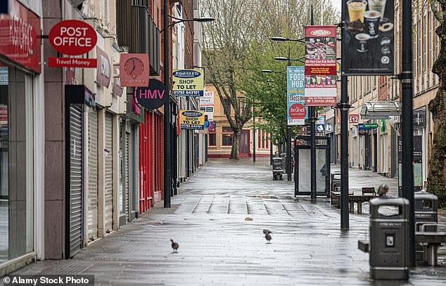 Swindon town centre paved with shuttered stores and rental signs