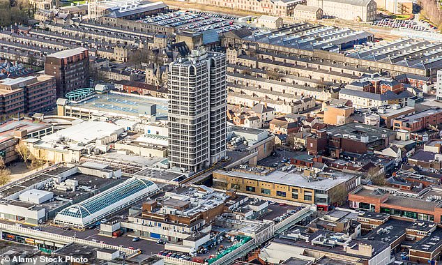 Swindon town centre from above