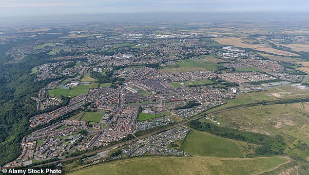 Horden from above with neighbouring Peterlee in the background