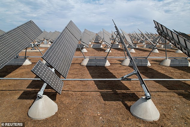 File photo shows the solar farm at the University of California, Merced, August 17, 2022