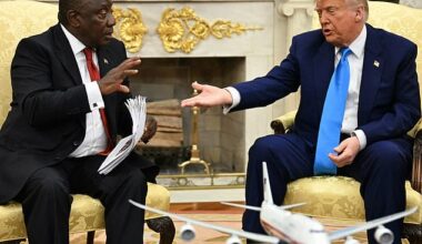 South African president Cyril Ramaphosa had a tense meeting with Donald Trump
